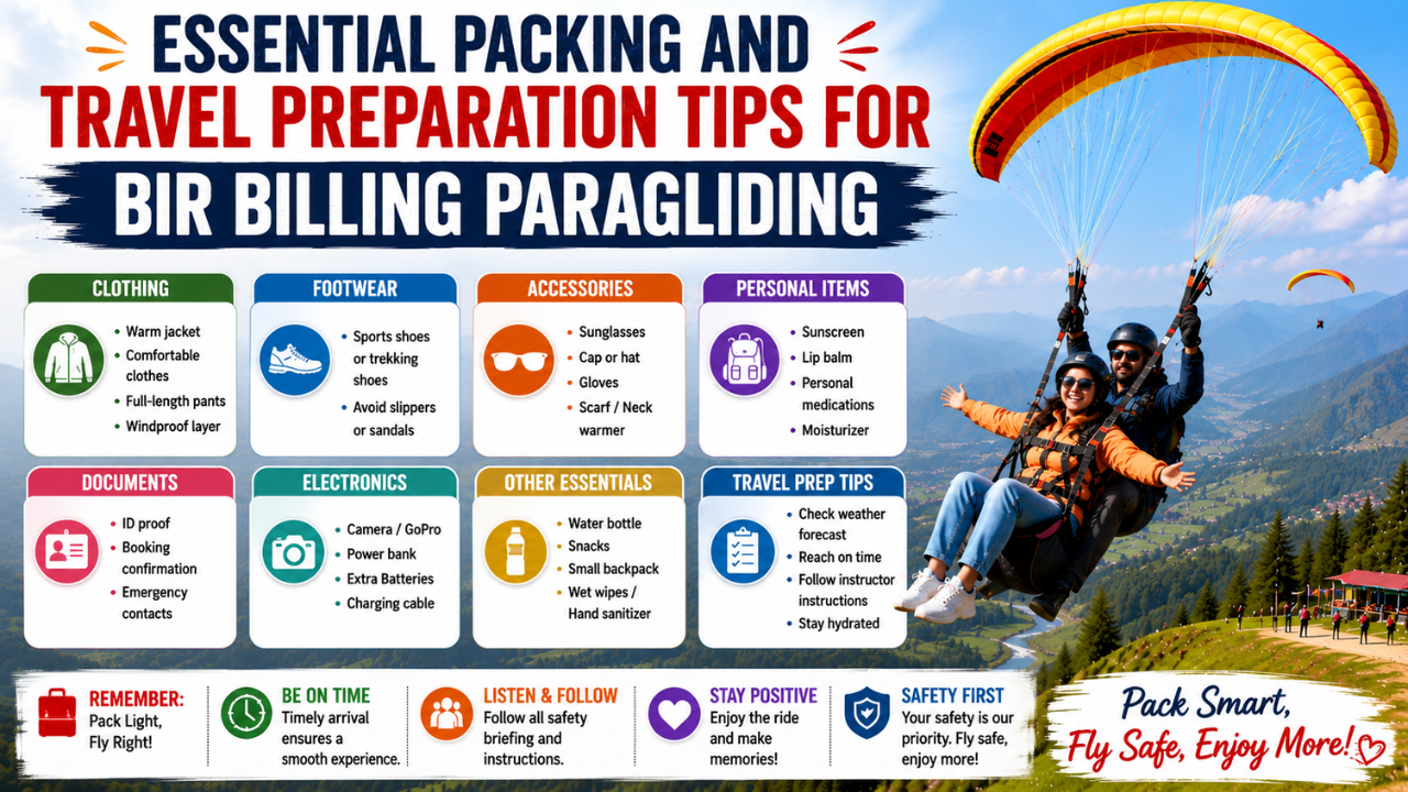 Essential Packing and Travel Preparation Tips for Bir Billing Paragliding