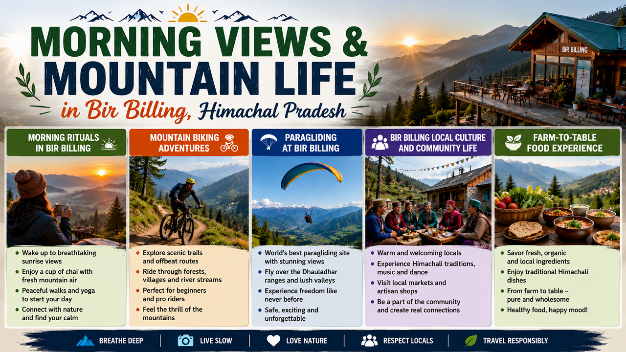 Morning Views & Mountain Life in Bir Billing, Himachal Pradesh